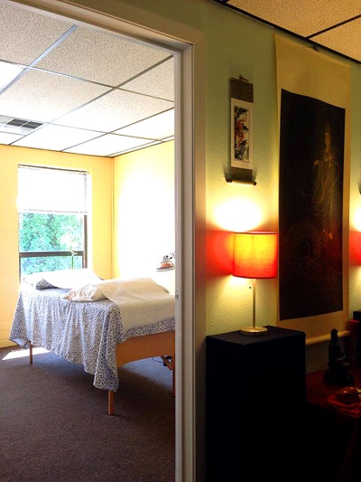 Birchwood Acupuncture clinic hallway and treatment room