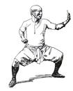 Hung Kuen martial artist in stance illustration